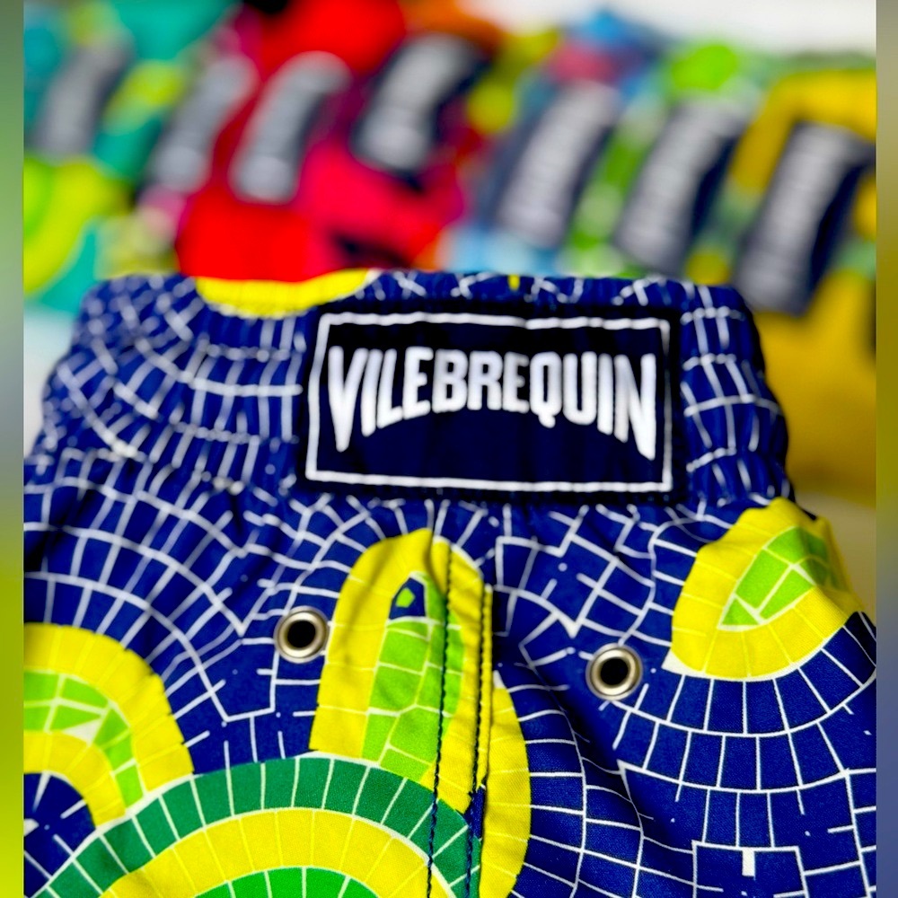 Vilebrequin Navy and Lime Swim Shorts